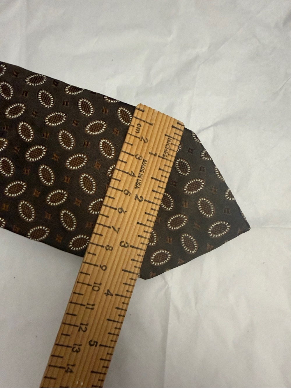 Boss Brown Geometric woven silk Oval Pattern Men's Tie - Picture 3 of 6